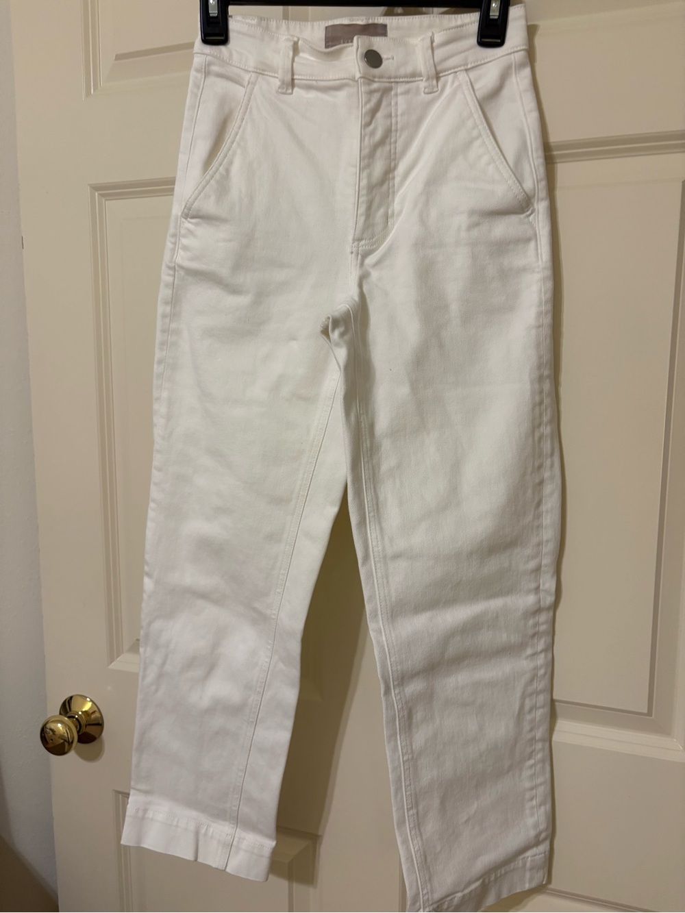 Everlane White High-Rise Denim Jeans Cropped Straight Leg